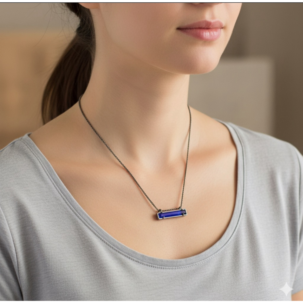 Kendra Scott Blue Bar Necklace